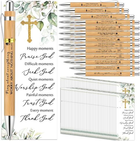 20 Sets Christian Religious Gifts Bible Verse Bamboo Pens in Kuwait