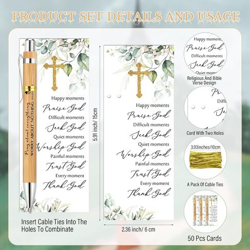 20 Sets Christian Religious Gifts Bible Verse Bamboo Pens in Kuwait