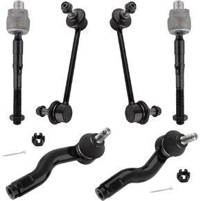 BOXI 6pcs Front Inner + Outer Tie Rods Sway Bar Links Fit for Ford Fusion 2006-2010 / for Lincoln MKZ 2007-2009/Zephyr 2006 / for Mercury Milan 2006-2009 |K80251 K80250 ES800102 ES800101 EV800531