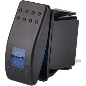 ESUPPORT 12V 20A 3Pin Waterproof Car Boat Offroad Marine Blue LED Light Push Button Rocker Toggle Switch