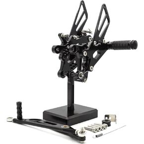 PROCNC Front Motorcycle Rearsets Footpegs Foot Pegs Rear Set Footrests Brake Shift Pedals Fully Adjustable Foot Boards Fit for Yamaha YZF R6 R6S 2006-2020 (Black)