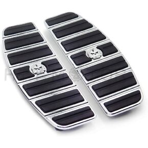 XKH- Motorcycle Chrome Skull Zombie Rider Footboard Insert Kit- Traditional D Shape Compatible with TOURING FLHT FLT FLTR FLHR FLHS SOFTAIL FLSTC FLSTN FLSTF FLSTS [B01AVGXAFE]