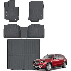 Floor Mats for 2020-2024 Mercedes Benz GLE/GLE350/GLE450/GLE508 with Cargo Liner All Weather TPE Protection Floor Liners Full Set with Trunk Mat for 2020-2024 Mercedes Benz GLE Accessories