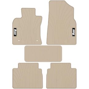 IKON MOTORSPORTS, Custom Fit Floor Mats Compatible with 2018-2024 Toyota Camry, Latex Rubber Heavy Duty All Weather Car Front Rear Carpets Liner 5PC Black, 2019 2020 2021 2022