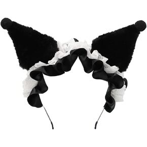Kawaii Ear Headband Kuromi Hairpin Lolita Cosplay Cute Headwear Lace maid Hair Accessory Headband for Women Girls in Kuwait