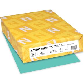 بطاقات ملونة من Astrobrights Punchy Pastel، 8.5 بوصة × 11 بوصة، 65 رطل/176 جرامًا للمتر المربع، أزرق بريزي، 250 ورقة (92012) in Kuwait