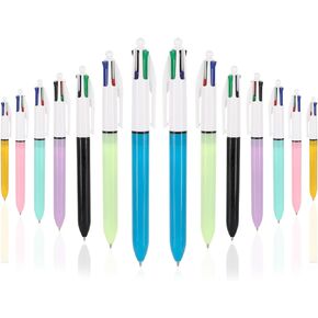 14Pcs 4-in-1 Multicolor Ballpoint Pen, Medium Point 1.0mm Retractable Colored Pen for Journaling and Teachers Students Children Gift