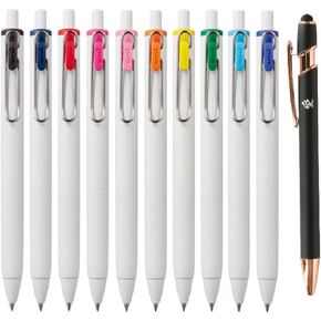 Uni-Ball One Gel Ink 0.5mm Ballpoint pen 10 Colors Set UMNS05-10C Japan import With Original Stylus Ballpoint Touch Pen