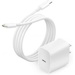 لشاحن iPhone، [معتمد من MFi] شاحن سريع لشحن iPhone، وكابل USB C بطول 6 أقدام إلى كابل Lightning وكتلة شاحن USB C 3.0 متوافقة مع iPhone 14/13/12/11/X/Pad (أبيض) in Kuwait
