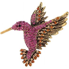 Hummingbird Gift for Women Girl Hummingbird Brooch Rhinestone Animal Pin Corsage Lapel Backpack Pin Christmas Anniversary Decorative Accessory Jewelry