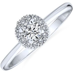 Traditional Classic Carney Yellow Emerald Green AAA CZ Halo Round Brilliant Cut Solitaire Engagement Ring For Women .925 Sterling Silver 14K Gold Plated Cubic Zirconia Pave Side Stone Band