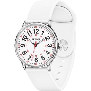 Nurse Watch for Nurse Medical Professionals Students Women Men, 50M Waterproof 12/24 Hour Military Time Luminouse Easy Read Dial, Second Hand Watch for Nursing