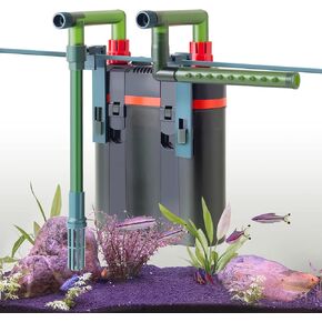 FEDOUR 160GPH-400GPH Aquarium Canister Filter, 7W-15W Fish Tank External Filter, Aquarium Hang on Filter with Biochemical Sponge, Ceramic Balls for up to 180 Gallon Fish Tank (400GPH)