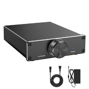 Power Amplifier 300W x 2 Home HiFi Stereo Class D Audio Amp, TPA3255, 2.0 Audio, 2 Channel Stereo Amplifier for Desktop Bookshelf Home Theater Passive Audio Stereo System, with DC 32V Power Adapter