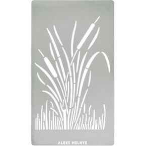 Aleks Melnyk No.279 Metal Stencil, Patterns, Bush Reeds, Small Stencil, 1 PC, Template for Wood Burning, Engraving, Crafting, Scrapbook, Art, Ornate