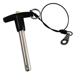 Stainless Steel 304 Push-Button Quick Release Pin T Handle Lock Pins, Pin Dia 1/3IN(8MM).Usage Length 80MM(3.16in) with Lanyard Cable