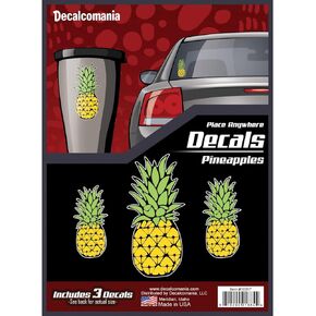 Pineapple Decals Stickers for Car Truck Water Bottle Laptop - Set of 3 All Weather Proof 5.75" Upside Down Pineapple Decal - Pineapple Stickers for Laptop