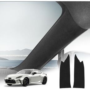 KUNGKIC for Toyota 86 GR86 Subaru BRZ 2021 2022 2023 2024 Internal A-Pillar Protection Protector Stickers Italian Alcantara Decoration Protective Car Interior Accessories 2 Pcs