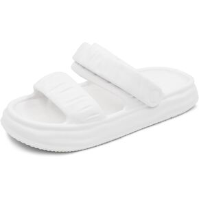 Women Pillow Slippers with Soft Thick Sole Cloud Slides Bathroom Non-Slip Shower Sandals Open Toe House Shoes