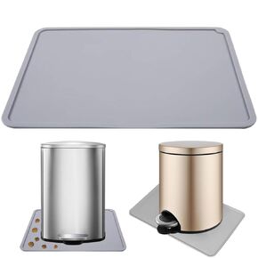 Trash Can Mat Garbage Can Mat with Raised Edge 24"X16" Large, Non-Slip Recycle Bins Pad Under Trash Bin Mat Waterproof Floor Protector, Silicone Mat for Opening Cans, Kitchen, Fridge, Washer, Coffee in Kuwait