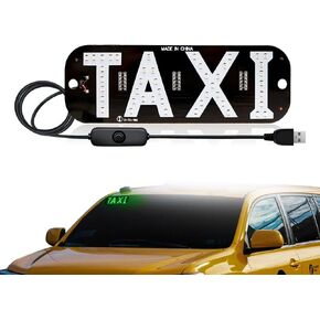 YSY Juren 1pcs Taxi Sign Light USB On/Off Button, Bright Taxi LED Sign, Suction Cup Window Placement for Taxi Car (Green)