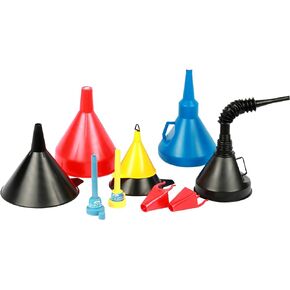Funnel King 32850 10-Piece Funnel Assortment, Every Size You Need, Perfect for Garage/Shop