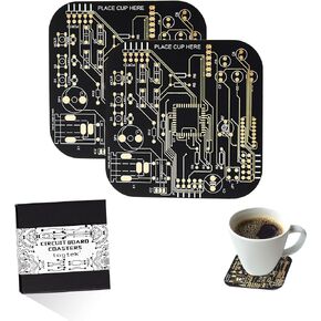 Coasters for Drinks Circuit Board Coasters 7 Colors PCB Mat Decor White Elephant Gifts for Adults Coffee Table Bar Office Funny Coaster for Gamer Geek Nerd Engineer Dad Novelty Gifts