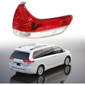 labwork Right Passenger Side Tail Light Replacement for 2011-2014 Toyota Sienna Assembly Outer Rear Tail Light Brake Lamp 8155008030 TO2805107