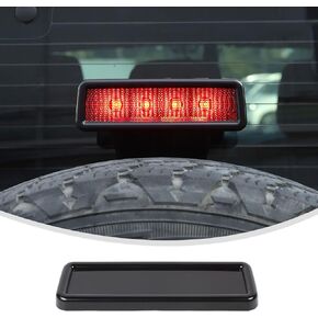 Linskip Rear Brake Light Cover Compatible with 2007-2017 Jeep Wrangler JK JKU, Rear High Centre Third Brake Guard Decoration for Jeep JK Accessories(Dark Smoke)