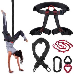 DASKING Upgraded Version Heavy Bungee Resistance Band Set Grawyti Yoga Bungee Cord Resistance Belt Set 4D Bungee Dance Rope Workout Fitness Home Gym Professional Training Equipment