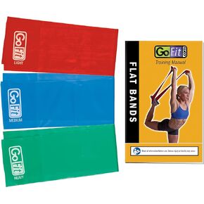 GoFit Latex Power Flat Band Kit for Resistance Band Training, Stretch Resistance Band, Mobility Band