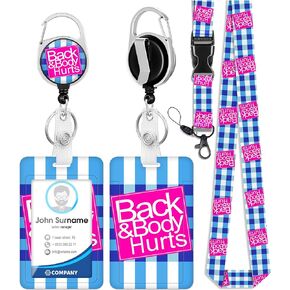 Plifal ID Badge Holder with Lanyard and Retractable Social Worker Badge Reel Belt Clip, Boho Rainbow Leopard Keychain Lanyards Clip On Badge Extender Vertical ID Sleeve for Women Men