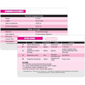 APGAR Score Reference and Newborn Assessment Horizontal Badge Card - Excellent Resource for Nurses, Nursing Clinicals, and RN Students - Great Nursing School Supplies and Accessories