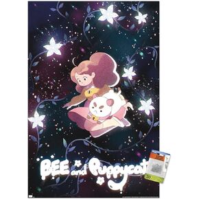 Trends International - Bee and Puppycat Space Flowers Key Art Wall Poster with Pushpins