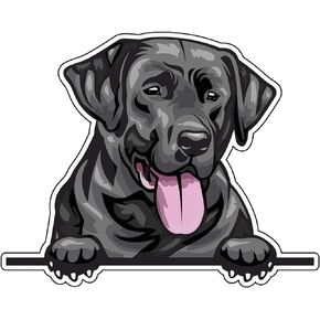 WickedGoodz Smiling Black Labrador Retriever Decal - Dog Breed Bumper Sticker - for Laptops Tumblers Windows Cars Trucks Walls