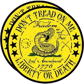eDesign 2-Pack Don't Tread On Me Liberty or Death Vinyl Sticker Decal - 4 Inches - Dont Tread On Me Sticker for Car Truck SUV Van Window Bumper Wall Laptop Tablet Cup Tumbler and Any Smooth Surface