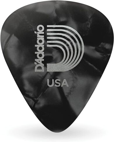 D'Addario Celluloid Guitar Picks - Guitar Accessories - Guitar Picks for Acoustic Guitar, Electric Guitar, Bass Guitar - Natural Feel, Warm Tone - Black, Heavy 1mm, 10-pack in Saudi Arabia