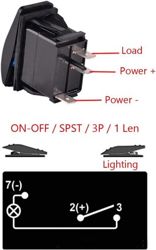 ESUPPORT 12 فولت 20A 3Pin مقاوم للماء سيارة قارب الطرق الوعرة البحرية إضاءة LED زرقاء زر الضغط الروك تبديل التبديل in Kuwait