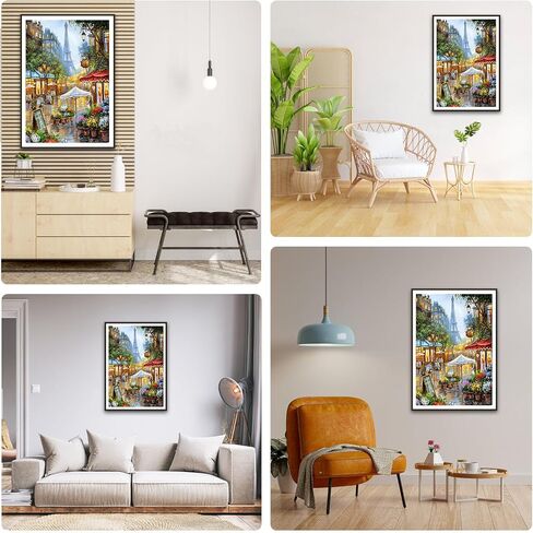 Lxmsja 5D Paris Flower Market Diamond Art Kits for Adults, Diamond Art Painting Kits, Paintings with Diamond Dots Full Drill Round Gem Art for DIY Gift Home Decor 12x16Inch in Saudi Arabia