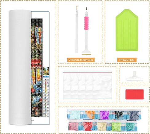 Lxmsja 5D Paris Flower Market Diamond Art Kits for Adults, Diamond Art Painting Kits, Paintings with Diamond Dots Full Drill Round Gem Art for DIY Gift Home Decor 12x16Inch in Saudi Arabia