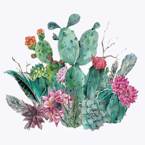 AREOPNMG 5D Cactus Diamond Painting Kits for Adults Beginners,DIY Plant Flower Diamond Art,Full Round Drill Diamond Dot Gem Art Kits,Home Wall Decor 12x12 Inch in Saudi Arabia