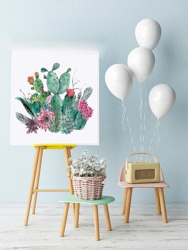 AREOPNMG 5D Cactus Diamond Painting Kits for Adults Beginners,DIY Plant Flower Diamond Art,Full Round Drill Diamond Dot Gem Art Kits,Home Wall Decor 12x12 Inch in Saudi Arabia