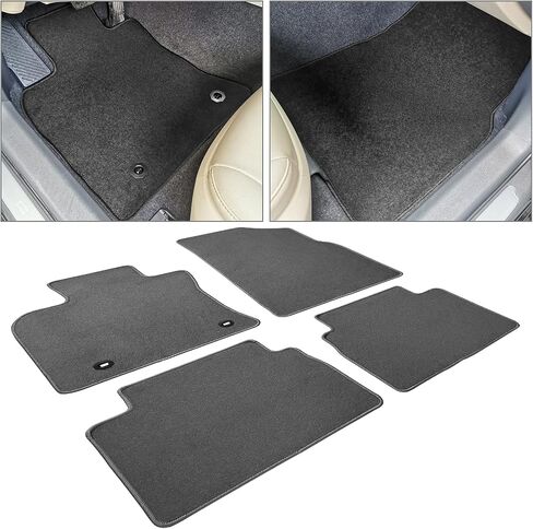 IKON MOTORSPORTS, Custom Fit Floor Mats Compatible with 2018-2024 Toyota Camry, Latex Rubber Heavy Duty All Weather Car Front Rear Carpets Liner 5PC Black, 2019 2020 2021 2022 in Kuwait