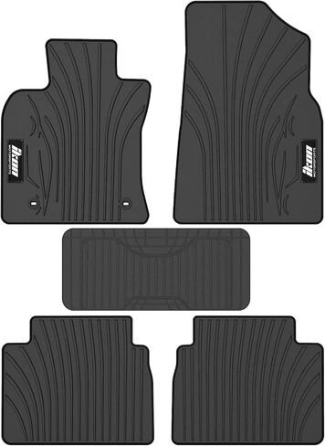 IKON MOTORSPORTS, Custom Fit Floor Mats Compatible with 2018-2024 Toyota Camry, Latex Rubber Heavy Duty All Weather Car Front Rear Carpets Liner 5PC Black, 2019 2020 2021 2022 in Kuwait