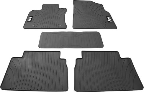 IKON MOTORSPORTS, Custom Fit Floor Mats Compatible with 2018-2024 Toyota Camry, Latex Rubber Heavy Duty All Weather Car Front Rear Carpets Liner 5PC Black, 2019 2020 2021 2022 in Kuwait