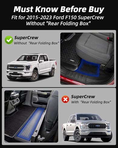 ل 2015 2016 2017 2018 2019 2020 2021 2022 2023 فورد F150 الحصير (SuperCrew) 2023 F150 الحصير SuperCrew 2015-2018 2019-2023 فورد F150 اكسسوارات in Kuwait