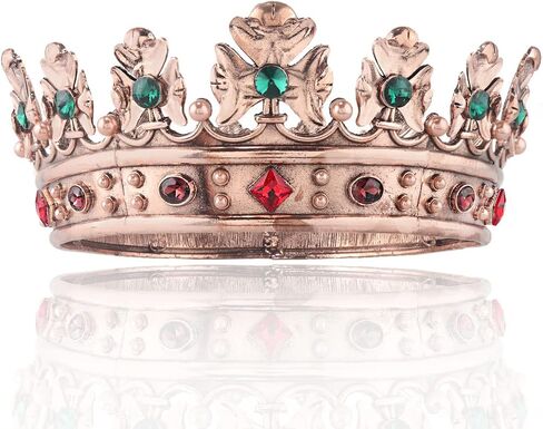 Baroque Royal Crown Men's Metal Prince Hair Crown Full Circle Birthday Party Hair Accessories For Halloween Costume Party Prom Pageant in Saudi Arabia