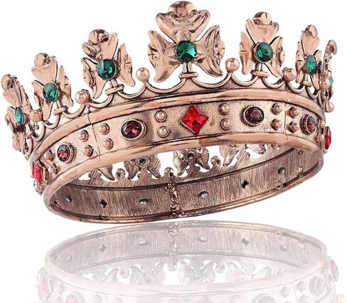 Baroque Royal Crown Men's Metal Prince Hair Crown Full Circle Birthday Party Hair Accessories For Halloween Costume Party Prom Pageant in Saudi Arabia