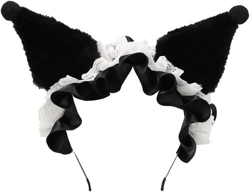 Kawaii Ear Headband Kuromi Hairpin Lolita Cosplay Cute Headwear Lace maid Hair Accessory Headband for Women Girls in Kuwait