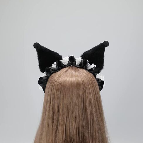 Kawaii Ear Headband Kuromi Hairpin Lolita Cosplay Cute Headwear Lace maid Hair Accessory Headband for Women Girls in Kuwait